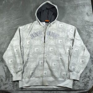 AND1 Hoodie Men XL All Over Print Full Zip Basketball Streetwear Embroidered AOP